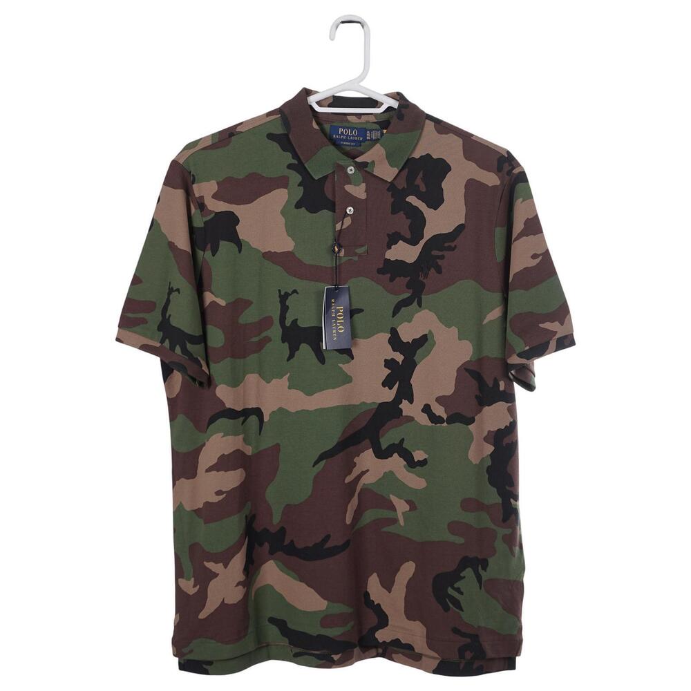 NWT Polo Ralph Lauren Polo Shirt XL Camo Classic Fit Short Sleeve Cotton Mesh